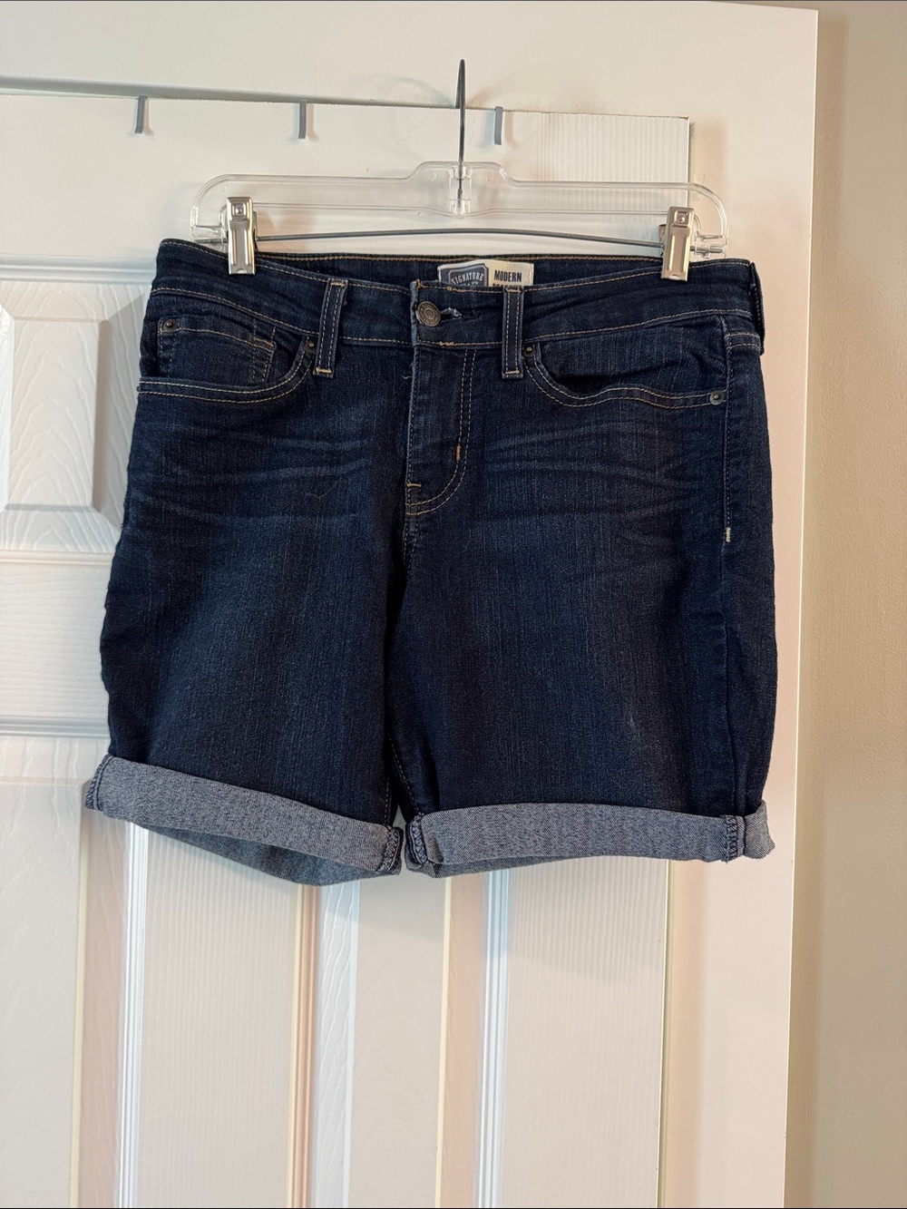 Signature by Levi Strauss Dark Blue Denim Jean Shorts